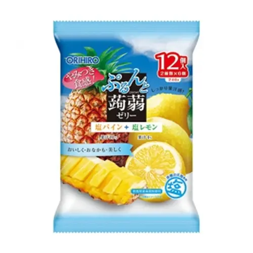 Konnyaku Jelly Pouch 12P Salt Pineapple + Salt Lemon