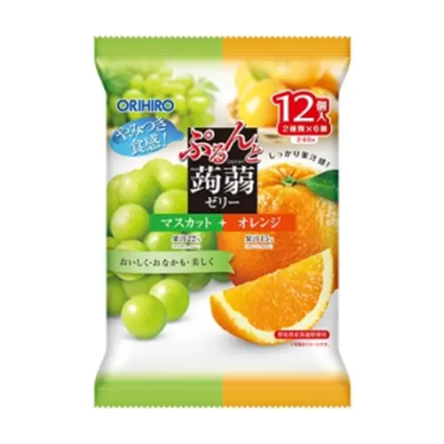 Konnyaku Jelly Pouch 12P Muscat + Orange