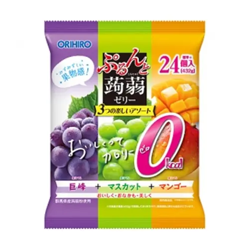 Konnyaku Jelly Pouch 24P Calorie Zero Grape + Muscat + Mango