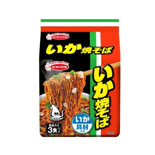 Squid Yakisoba 3 Pack With Ingredients