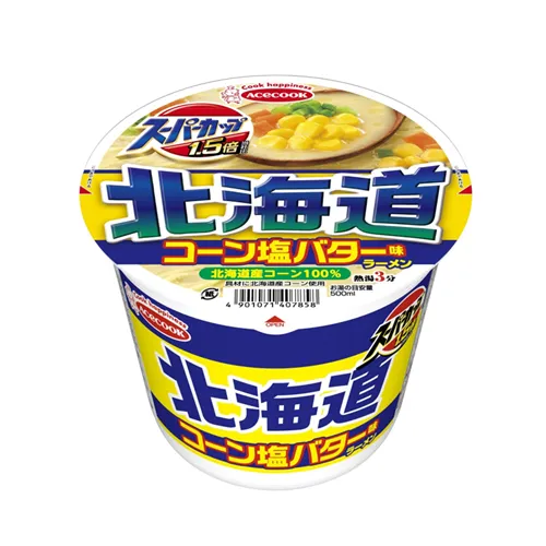 Acecook Super Cup 1.5x Hokkaido corn salt butter ramen with creamy pork-onion broth