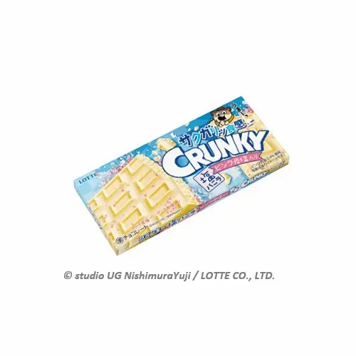 Lotte Crunky Salt Vanilla flavor chocolate bar with pink rock salt, 45g