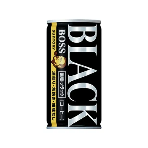 BOSS Unsweetened Black 185ml can — sugar-free canned coffee by Suntory