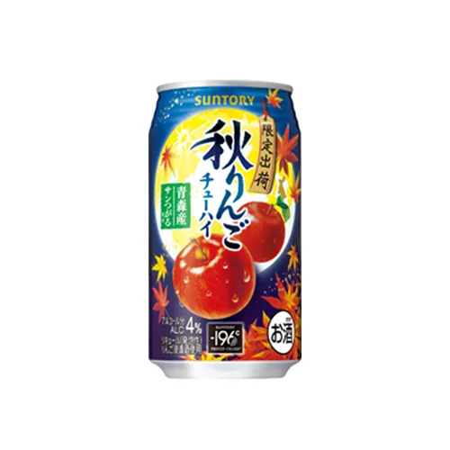 Suntory Autumn Apple chu-hai 4% ABV — bright and tangy apple flavor