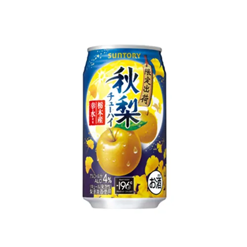 Suntory Autumn Pear chu-hai 4% ABV — crisp, juicy pear flavor