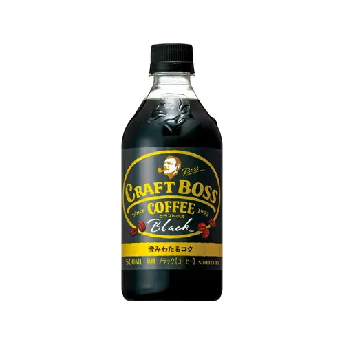 Craft BOSS Black 500ml PET — unsweetened black coffee by Suntory