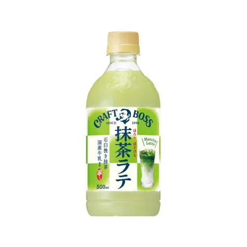 Craft Boss Matcha Latte 500ml PET — creamy Japanese matcha latte by Suntory