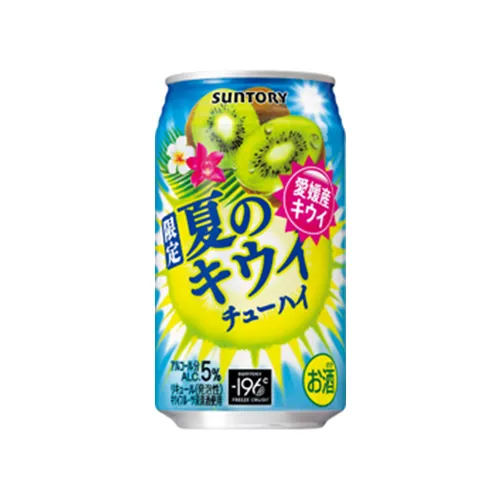 Summer Kiwi chu-hai 350ml—Ehime-grown kiwi using –196°C whole-fruit method, sweet-tangy balance