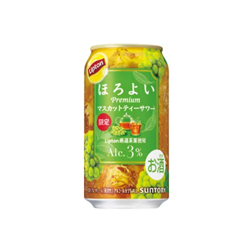 Suntory Horoyoi Lipton Muscat Tea Sour 3% ABV — tea-based chu-hai with muscat