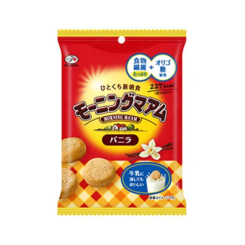 Fujiya Morning Ma’am Vanilla — soft vanilla cookies with dietary fiber and oligosaccharides