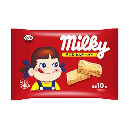 Fujiya Milky Pie — layered flaky pastry with Milky condensed-milk-flavored cookie dough