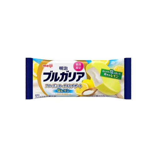 Meiji Bulgaria Frozen Yogurt Dessert Salt Lemon — salty lemon coated frozen yogurt