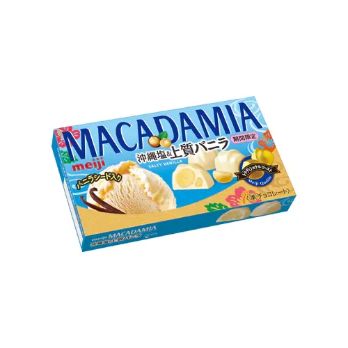 Meiji Macadamia Chocolate Okinawa Salty Vanilla — white chocolate with vanilla seeds and sea salt