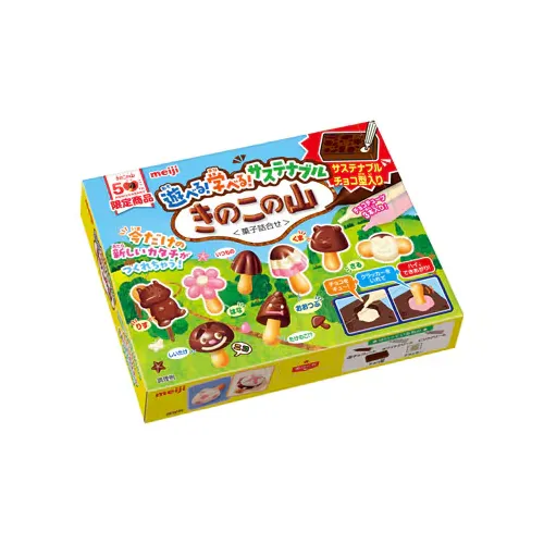 Kinoko no Yama Sustainable Edition — animal-shaped caps and cracker stems