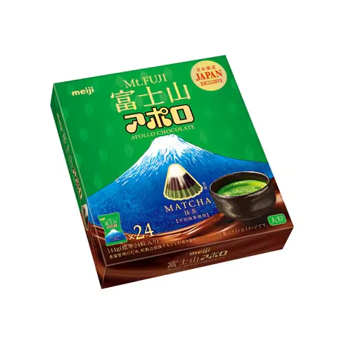 Meiji Mt. Fuji Apollo Matcha — cocoa wafer base with matcha cream
