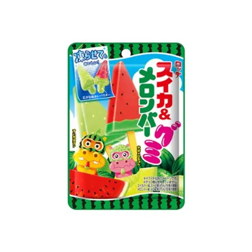 Lotte Watermelon & Melon Bar gummy candy, two flavors, 73g