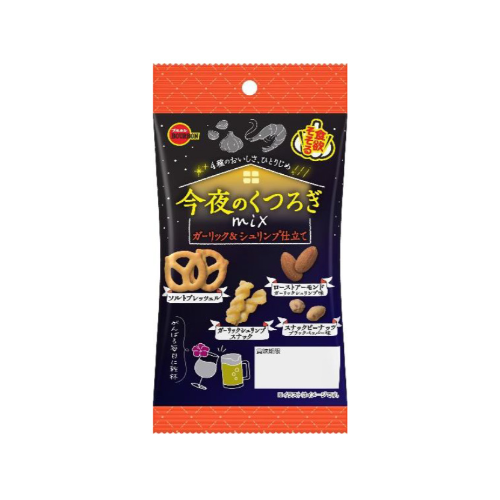 Bourbon Tonightโs Snack Mix, Garlic & Shrimp flavor with almonds and assorted bites, 48g