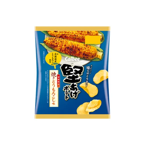 Calbee Kata-Age Potato hard-fried chips grilled corn butter soy sauce flavor, 60g