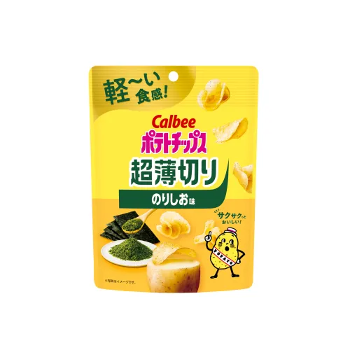 Calbee Ultra-thin potato chips nori-shio seaweed salt flavor, 40g