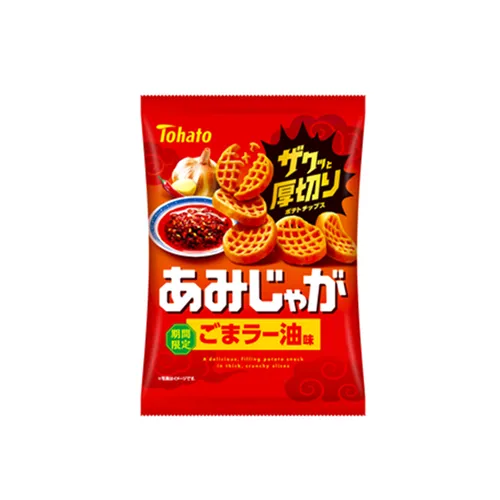 Tohato Amijaga Sesame Chili-Oil Flavor net-shaped potato snack (53g)