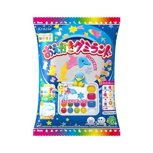 Gummy Art Land kit with colorful gummy molds, powders, and shaped candies