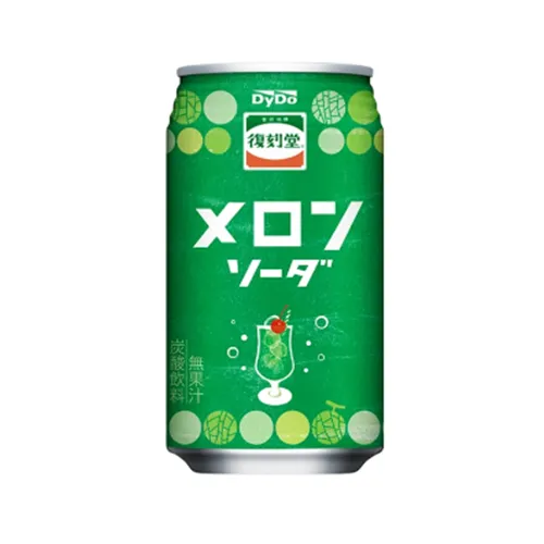 DyDo Fukkokudo Melon Soda retro can design