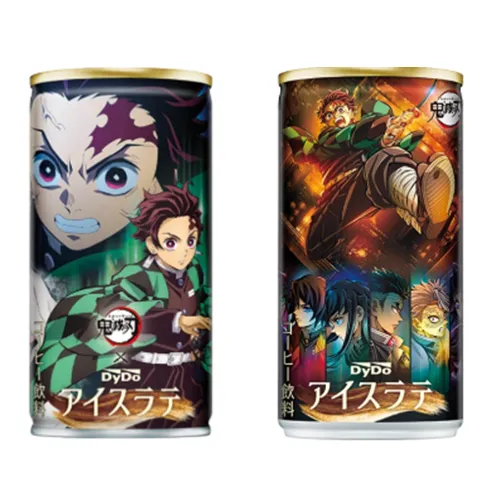 DyDo Kimetsu no Yaiba Ice Latte limited edition can with anime artwork